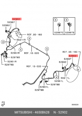 Шланг тормозной 4650B628 MITSUBISHI