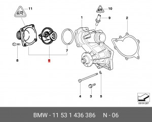 Термостат системы охлаждения 11 53 1 436 386 BMW