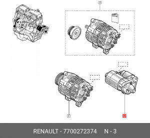 Стартер 7700272374 RENAULT