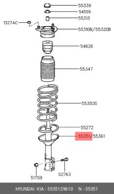 Амортизатор подвески 5535129610 HYUNDAI KIA