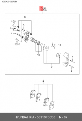 Суппорт тормозной 58110FDC00 HYUNDAI KIA