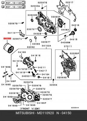 Фильтр масляный двигателя MD110920 MITSUBISHI