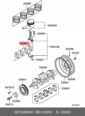 Шатуны ДВС (комплект) MD143090 MITSUBISHI