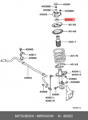 Подшипник опоры амортизатора подвески MR594349 MITSUBISHI