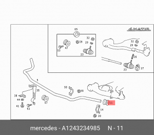 Втулка стабилизатора A1243234985 MERCEDES BENZ
