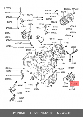 Сальник дифференциала 53351M2000 HYUNDAI KIA