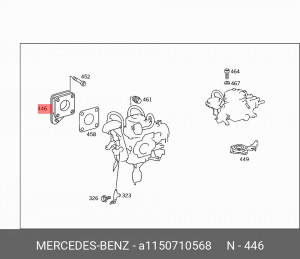 Подушка крепления карбюратора A1150710568 MERCEDES BENZ