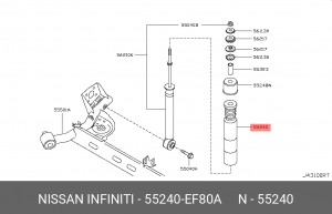 Отбойник с пыльником амортизатора подвески (комплект) 55240-EF80A NISSAN