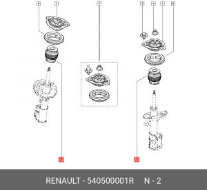 Отбойник амортизатора подвески 540500001R RENAULT