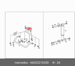 Втулка стабилизатора A 602 321 02 50 MERCEDES BENZ