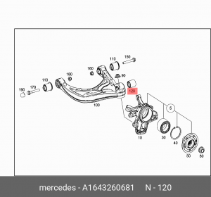Сайлентблок A 164 326 06 81 MERCEDES BENZ