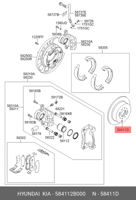 Диск тормозной 58411-2B000 HYUNDAI KIA