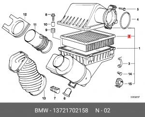 Фильтр воздушный 13 72 1 702 158 BMW