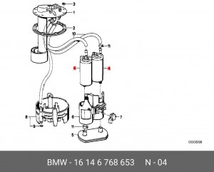 Насос электрический топливной системы 16 14 6 768 653 BMW