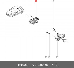Цилиндр тормозной рабочий 7701035465 RENAULT
