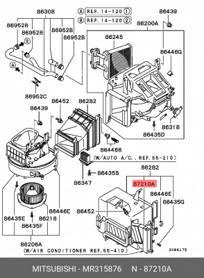 Фильтр салона MR315876 MITSUBISHI