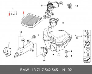 Фильтр воздушный 13 71 7 542 545 BMW