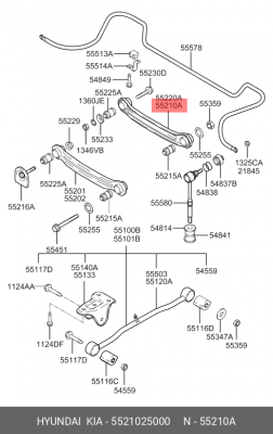 Рычаг подвески 5521025000 HYUNDAI KIA