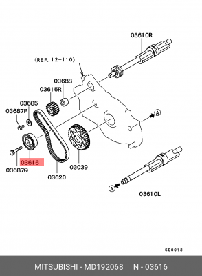 Натяжитель ремня ГРМ в сборе MD192068 MITSUBISHI