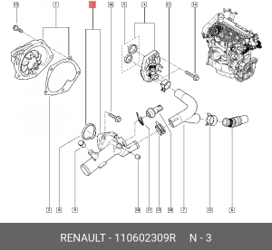 Термостат системы охлаждения 110602309R RENAULT