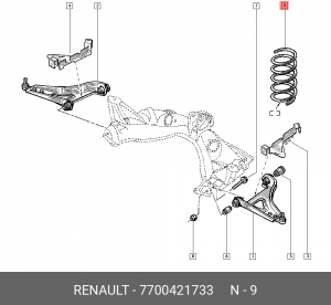 Пружина подвески 7700421733 RENAULT