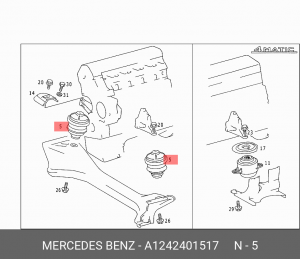 Подушка двигателя A1242401517 MERCEDES BENZ
