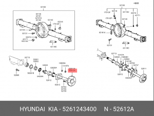 Подшипник ступицы колеса 5261243400 HYUNDAI KIA