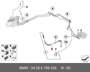 Шланг тормозной 34 30 6 788 436 BMW