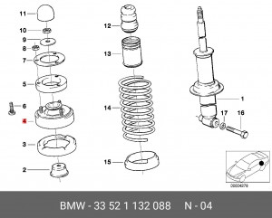Опора амортизатора подвески 33 52 1 132 088 BMW