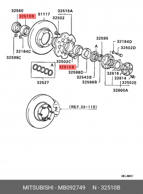 Подшипник ступицы колеса MB092749 MITSUBISHI