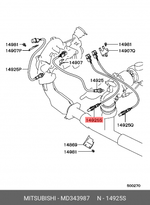 Датчик кислородный (лямбда-зонд) MD343987 MITSUBISHI