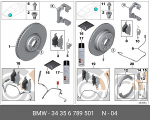 Датчик износа тормозных колодок 34 35 6 789 501 BMW