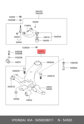 Рычаг подвески 5450038011 HYUNDAI KIA