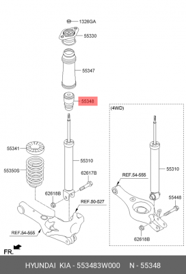 Отбойник амортизатора подвески 55348-3W000 HYUNDAI KIA