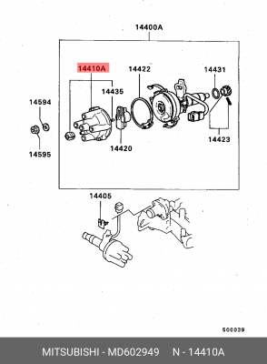 Крышка распределителя зажигания MD602949 MITSUBISHI