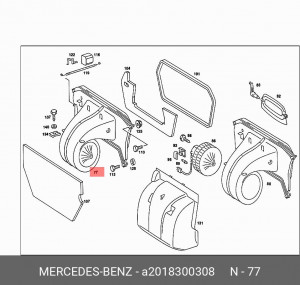 Электромотор отопителя салона A 201 830 03 08 MERCEDES BENZ