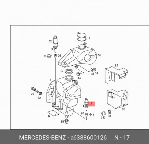 Электронасос стеклоомывателя A 638 860 01 26 MERCEDES BENZ