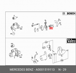Бендикс стартера A 000 151 91 13 MERCEDES BENZ