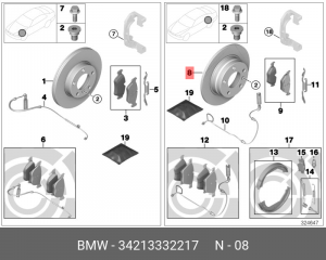 Диск тормозной 34 21 3 332 217 BMW