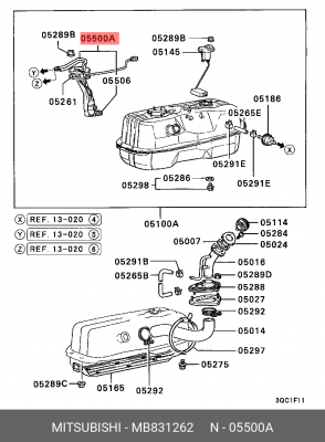 Насос электрический топливной системы в сборе MB831262 MITSUBISHI