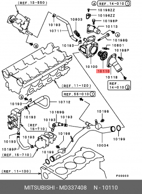 Термостат системы охлаждения с корпусом MD337408 MITSUBISHI