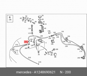 Электронасос стеклоомывателя A 124 869 06 21 MERCEDES BENZ
