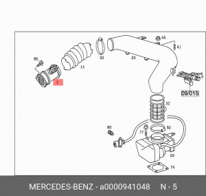 Датчик массового расхода воздуха - ДМРВ A 000 094 10 48 MERCEDES BENZ