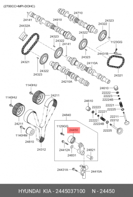 Ролик ремня ГРМ 24450-37100 HYUNDAI KIA