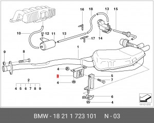 Крепление глушителя 18 21 1 723 101 BMW