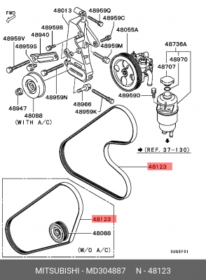 Ремень приводной MD304887 MITSUBISHI