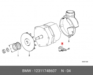 Реле регулятор напряжения генератора 12 31 1 748 607 BMW