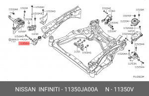 Подушка двигателя 11350-JA00A NISSAN
