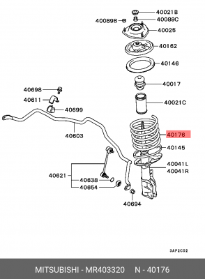 Пружина подвески MR403320 MITSUBISHI