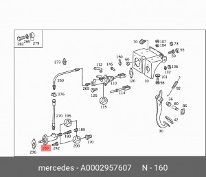 Цилиндр сцепления рабочий A0002957607 MERCEDES BENZ
